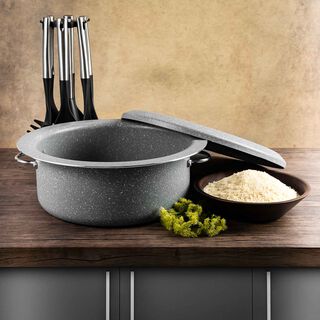 Marble Coating Casserole With Serving Lid