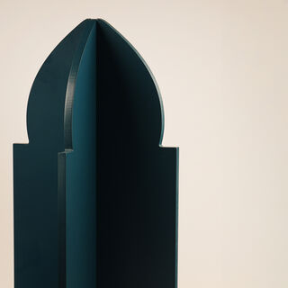 Homez Arched Wooden Ramadan Decorative Piece, Blue 35*14*14Cm