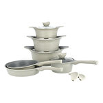 Alberto 10 piece granite cookware set cream color image number 1