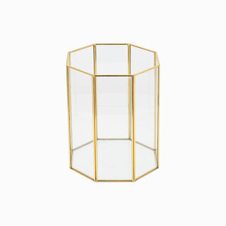 Homez glass and gold trash bin