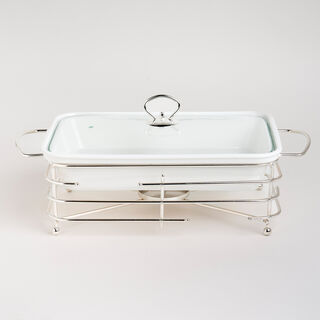 طبق تقديم مع سخّان مستطيل