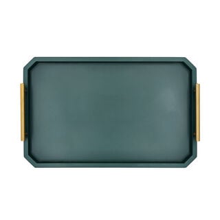 Acacia wooden green serving tray 49.5*31.8*9.1 cm