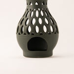 Homez dark green ceramic candle holder 12.1*12.1*24.7 cm image number 3