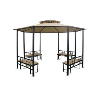 Homez Outdoor Gazebo Umbrella, 3.8*2.65M, Beige