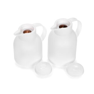 Dallety Plastic Vacuum Flask 2 Pieces Set White 
