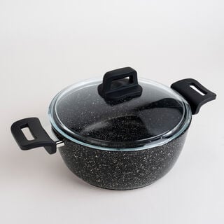 Alberto 7 piece black granite cookware set