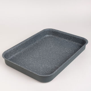 Alberto 2 Pieces Rectangle Forged Aluminum Roaster Set Dark Grey Color