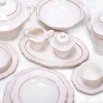 La Mesa pink bone porcelain dinner set 85 pcs image number 2