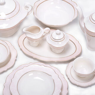 La Mesa pink bone porcelain dinner set 85 pcs