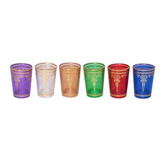 Colored Moroccan Tea Glass Set/Transparent