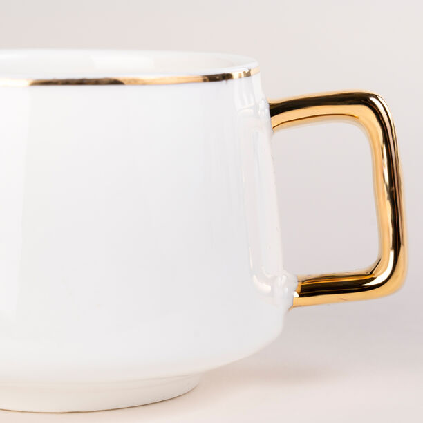 Dallaty white and gold porcelain Turkish coffee cups set 12 pcs image number 1