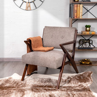 هومز كرسي خشبية بيج 73*87*82 سم