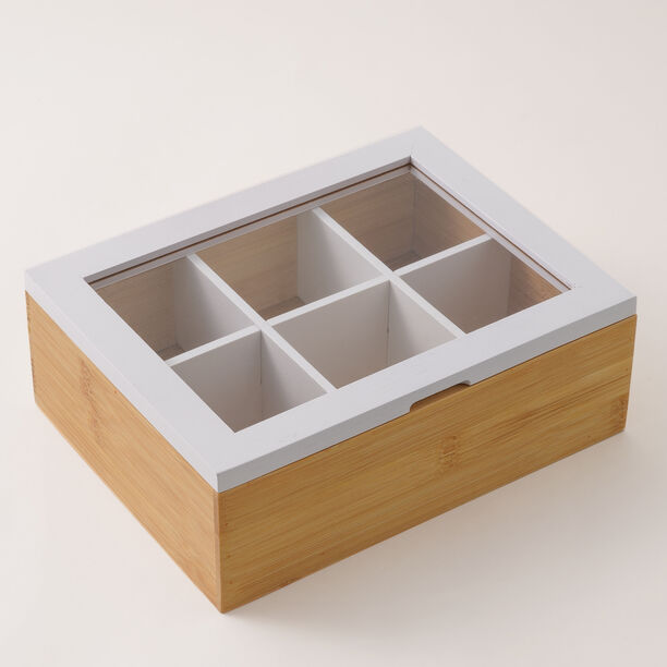 Dallaty tea box 6 sections beige image number 0