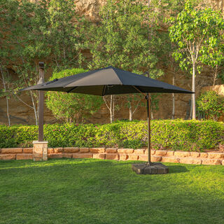 3*3m rectangular black umbrella with HDPE base