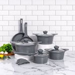 Alberto 10 piece grey granite cookware set image number 0