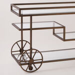 Homez metal and glass bar cart, antique bronze 120*40*80 image number 1