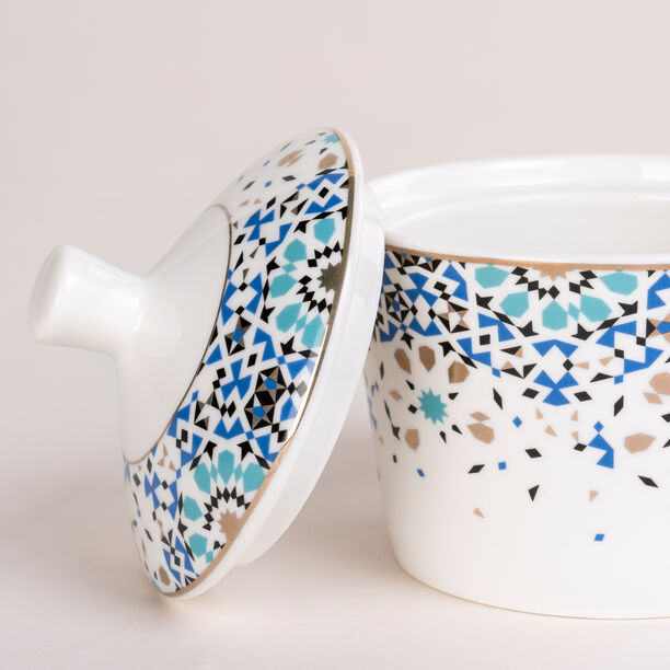 21 Pcs Porcelain Tea And Coffee Set Mosaic Blue image number 5