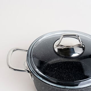 Alberto 7 piece black granite cookware set