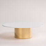 La Mesa white porcelain cake stand with gold base image number 2