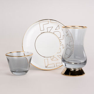 Lamesa Tea And Coffee Set 18 Pieces Casablanca Black/Gold