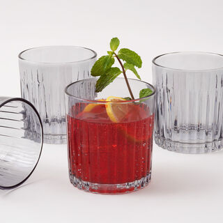 La Mesa Glass Tumbler Set 4Pcs 300Ml, Grey