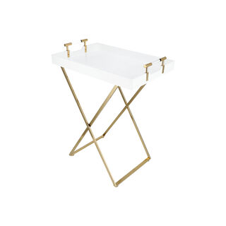 Gold&white serving metal table 73*46.5*88 cm