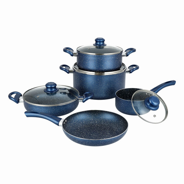 بنتولا طقم قدور جرانيت غير لاصق 9 قطعة، أزرق image number 2