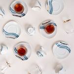 La Mesa white porcelain and glass tea and coffee cups set 18 pcs image number 5