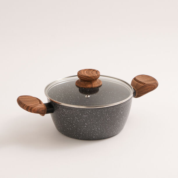 البرتو قدر جرانيت مع غطاء زجاج 20 سم image number 0