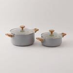 Alberto Aluminum 9Pcs Cookware Set, Grey image number 1