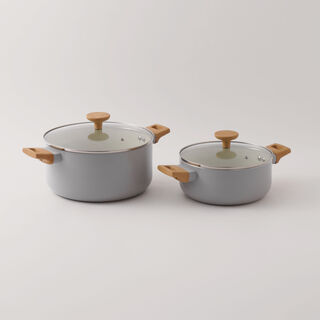 Alberto Aluminum 9Pcs Cookware Set, Grey