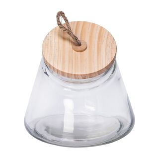 Alberto Leaning Glass Jar With Wooden Lid 1600Ml