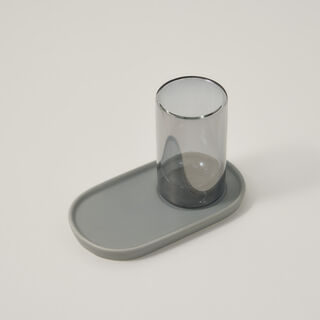 Dallaty grey and black glass and porcelain tea cups set 12 pcs