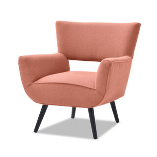 هومز كرسي بذراعين خشبي وردي 51*51*42 سم