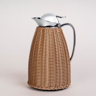 Dallaty Stainless Steel Vacuum Flask Rattan With Design Of Bamboo Light Brown 1L