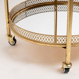 Serving Trolley 3 Tier Metal Gold Round Shape
