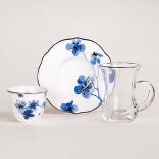 La Mesa Porcelain Tea And Coffee Set 21 Pieces Blue