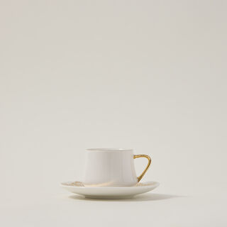 طقم اكواب قهوة 12 قطعة لون ابيض/ ذهبي من لاميسا