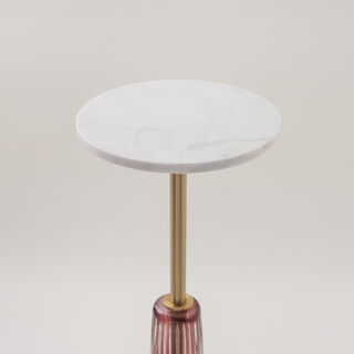 Homez marble side table 30*56cm, pink