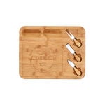 Alberto bamboo cutting board with 3 cheese knives 40*32*2.5 cm image number 0