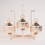 طبق تقديم دائري مع سخّان 3 قطع image number 1