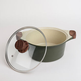 Alberto 7 piece Green marble ceramic cookware set