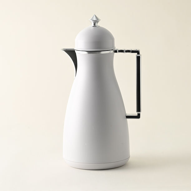 Dallaty 2 Pieces Plastic Vacuum Flask Koufa Beige & Silver 1L image number 2