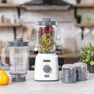 خلاط و مطحنتين ستيل 650 واط و 3 سرعات