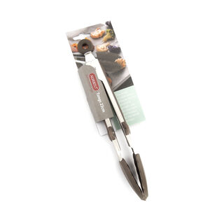 ملقط طعام سيلكون بمقبض خشبي لون بني من البرتو 