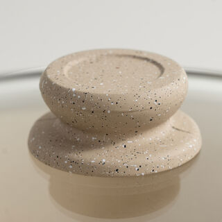 Alberto aluminum cooking pot with glass lid 8.5L, cream