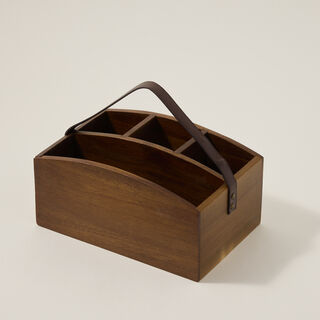 Alberto Acacia Cutlery Organizer L:24 * W:16 * H:12 Cm