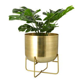 Aluminum Planter With Leg Gold