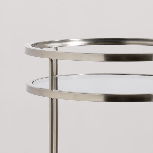 Homez metal two tier serving trolley 50*90cm, silver image number 4