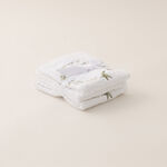 Boutique Blanche 3 Pcs 100% Turkish Cotton Face Towel Set, Embroidered Terry, white, 30*30 cm image number 0